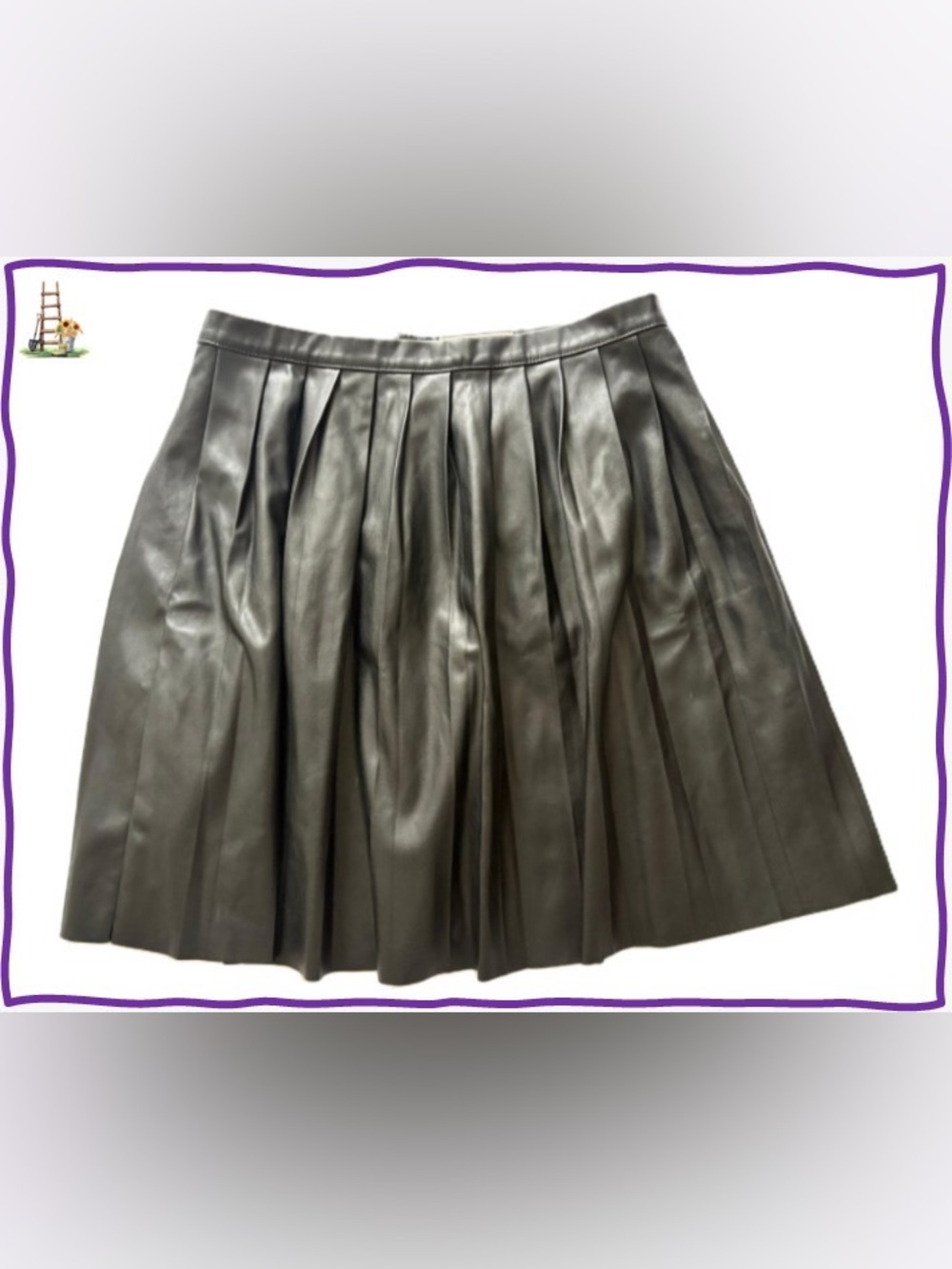 BCBGeneration Black Faux Leather Pleated Mini Skirt